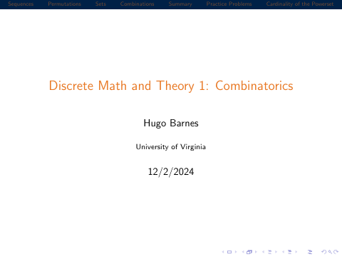 First page of Combinatorics